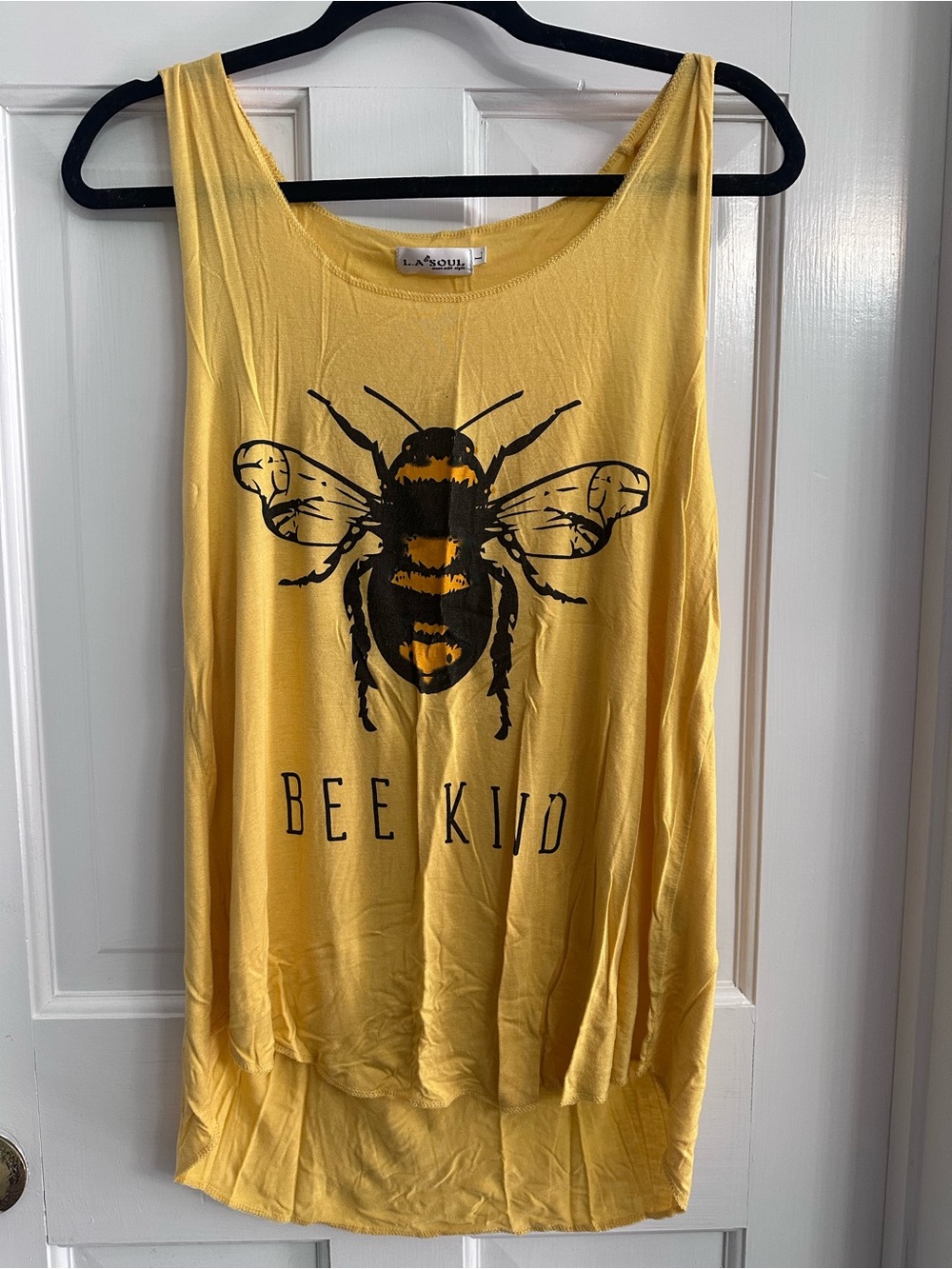"Bee Kind" Yellow Graphic Tank